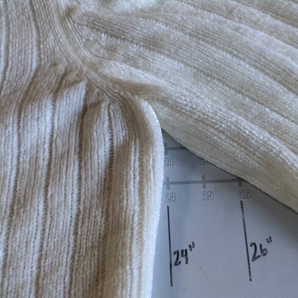 Vintage Alfred Dunner Sweater Womens L White Floral Embroidered Cottage Knit - Picture 6 of 8